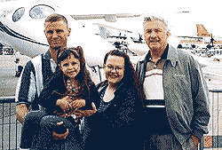 The family, Sgt. O'Hair and Tom Doherty, enjoying the day at the Paris Air Show.